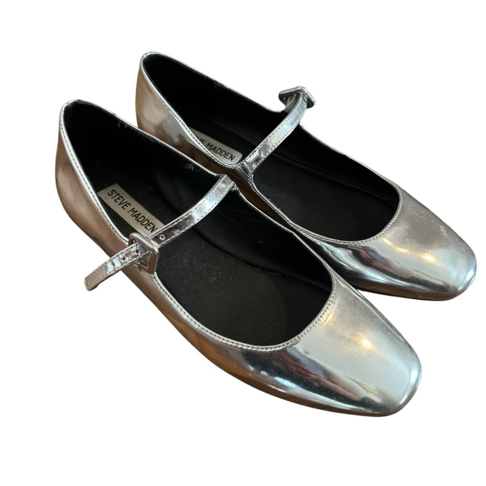 Steve Madden Metallic Silver Fairycore Flats